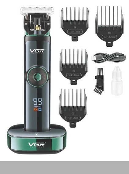 Набір для стрижки VGR 4 в 1 V-634 GREEN, 4 насадки, LED Display (47862- V-634_706)