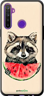 Чохол на Realme 5 Єнотик з кавуном "4605b-1862-2448"