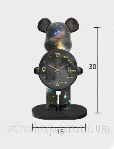 Настільний Годинник Фігурка Ведмідь Bearbrick Космічні 30 см | Зображення 3