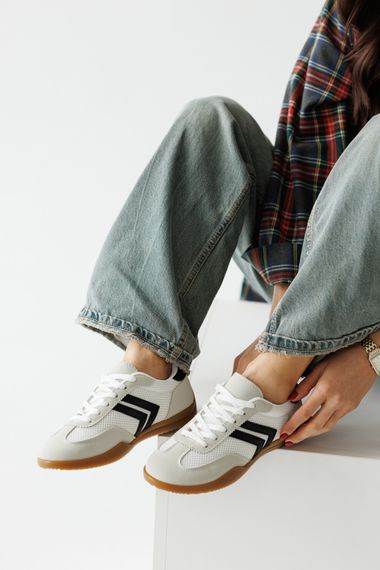 Кеди жіночі 591418 Білі сірі 36 37 38 39 40 41 | Зображення 8