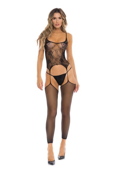Комбінезон ON ALL NIGHT 2PC SET BODYSTOCK BLACK, OS