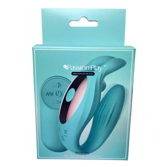Вібратор для пар у формі зайця Passion Play з пультом, бірюзовий sexstyle | Зображення 5
