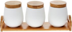 Набір банок Nouvelle Home Viola 3 банки 600мл для сипучих продуктів на підставці