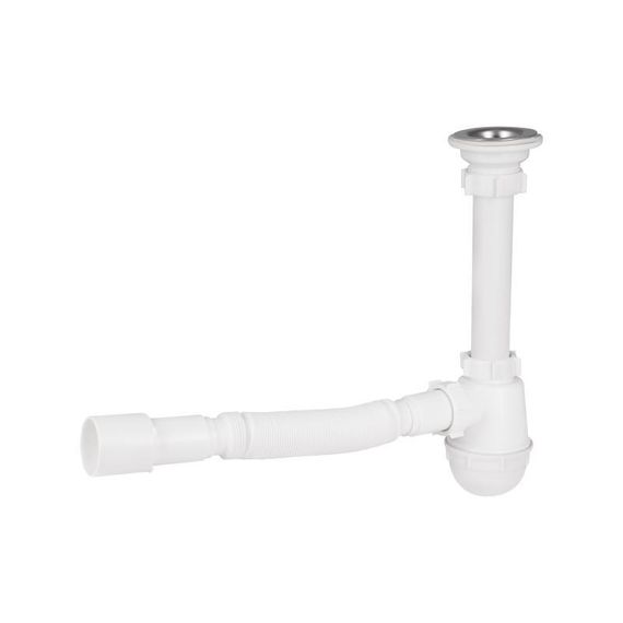 Сифон для раковини Lidz (WHI) LU06 колбовий (вихід 50 мм)