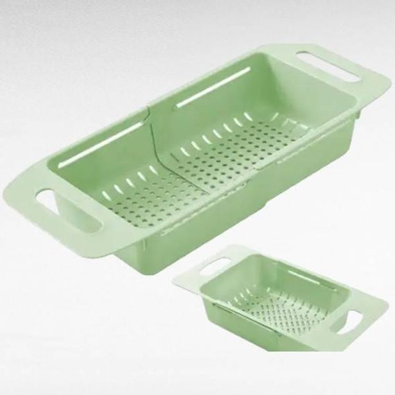 Кошик для миття фруктів та овочів на раковину розсувна Бірюзова