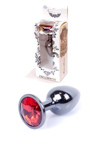 Анальна пробка B - Series HeavyFun Jewellery Dark Silver Plug, червона