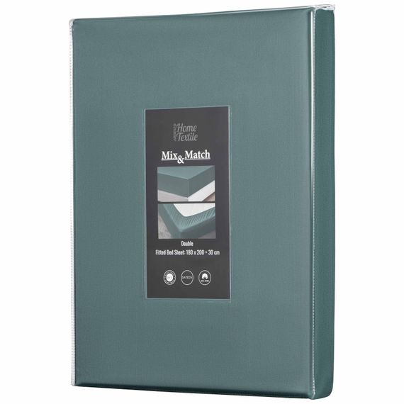 Простирадло на резинці Ardesto Mix&Match Premium, 180x200+30см, 100% бавовна, сатин, зелений (ART1820FSE)
