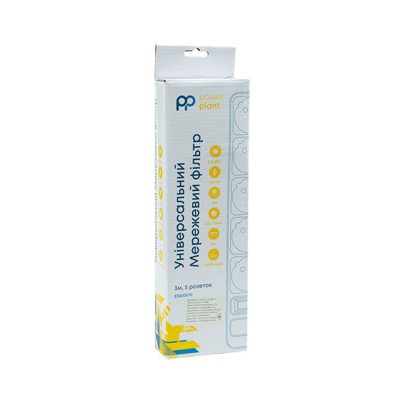 Мережевий фільтр живлення PowerPlant 3м, 5 розеток, євро, 100% мідь (JY-1056/3B) (EX610570) | Зображення 2