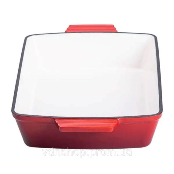 Форма для запікання чавунна 39.5х23.5х6 см форма для випічки 3 л Червона HP-1-9R | Зображення 2