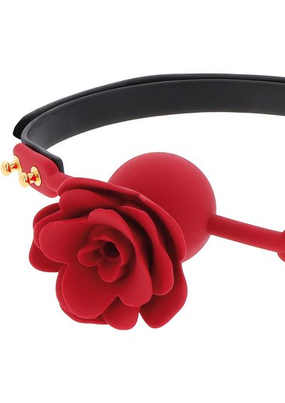 Кляп з декоративною трояндою Taboom Wild Roses Ball Gag чорний-червоний Sex Aura | Зображення 2