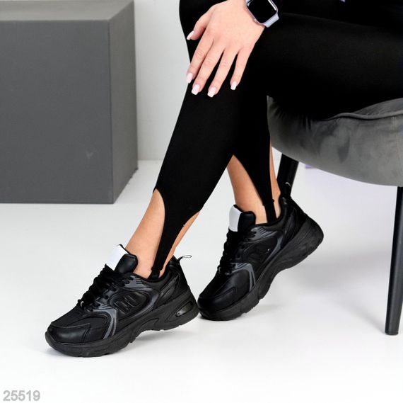 Повсякденні модельні чорні зимові кросівки доступна ціна | Зображення 3