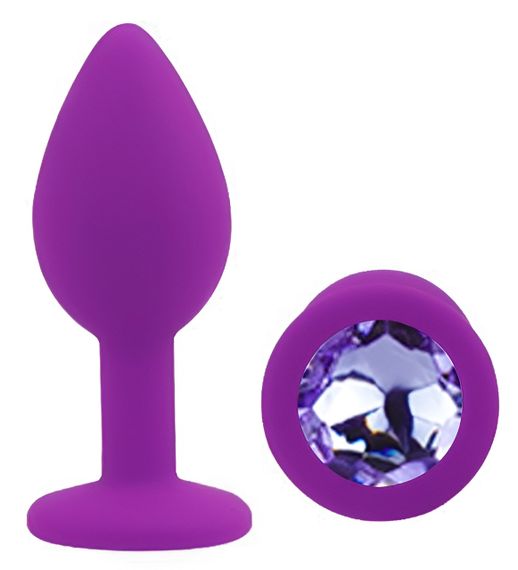 Силіконова анальна пробка EGZO - Silicone Purple Round Plug Amethyst, size S Sex Aura | Зображення 1