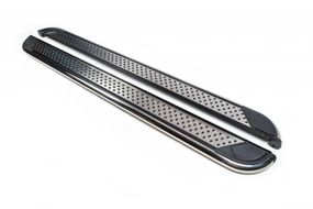 Боковые пороги Maydos V2 (2 шт., алюминий -2024 нерж) для Nissan Patrol Y62 2010-2024 гг