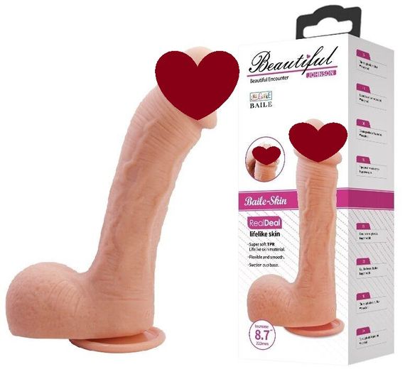 Фаллоимитатор на присоске Baile Beautiful JOHNSON 9.2'' Flesh, BW-008040NR sexstyle