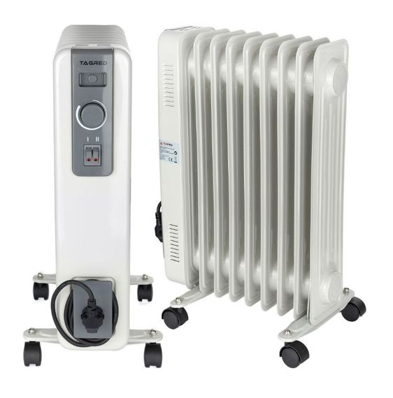 Електричний радіатор Tagred 2,0 кВт, площа обігріву 20 кв.м., білий, підлоговий, 8 секцій (TA920)