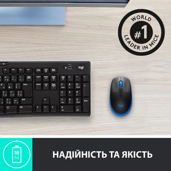 Миша Logitech M190 Full-size Wireless Blue | Зображення 4