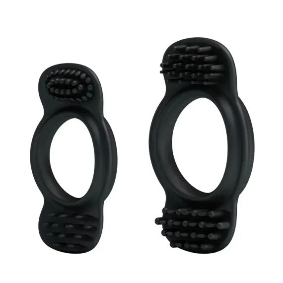 Набір ерекційних кілець BAILE з бульбашками, чорні, 2 шт Sex Aura | Зображення 2