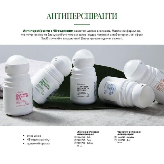 Женский роликовый антиперспирант Farmasi Pure 50 мл | Зображення 2