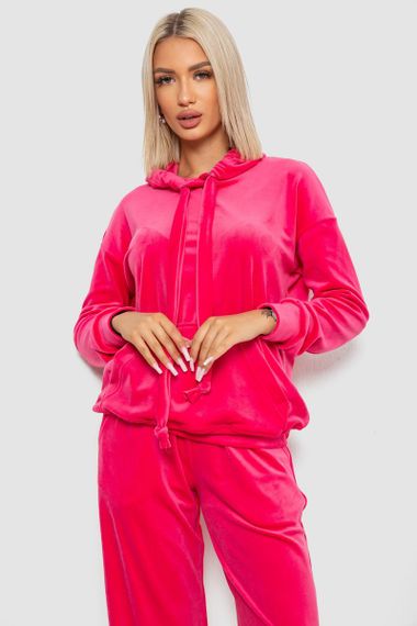 Спортивный костюм женский велюровый свободного кроя, цвет розовый, 241R2001-20 | Зображення 1