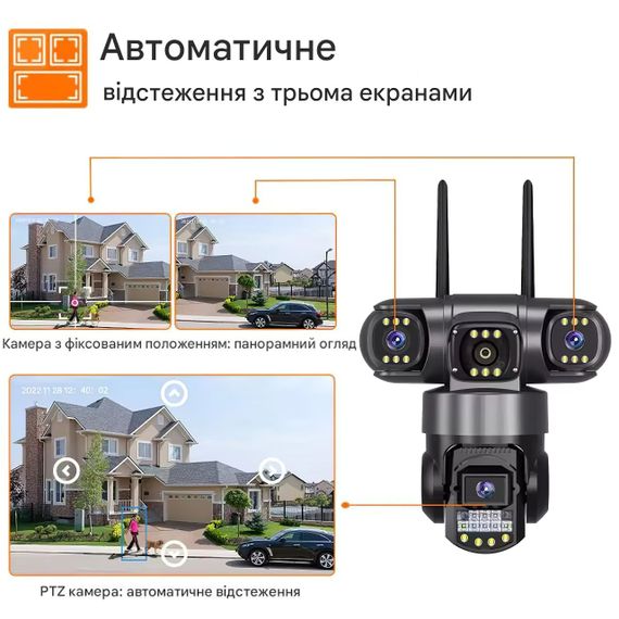 Камера на 3 лінзи з 4G та сонячною панеллю V380 (46385-10244_1883) | Зображення 5