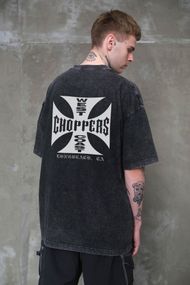 Виварена Оверсайз Футболка Without Washed З Принтом Choppers Black