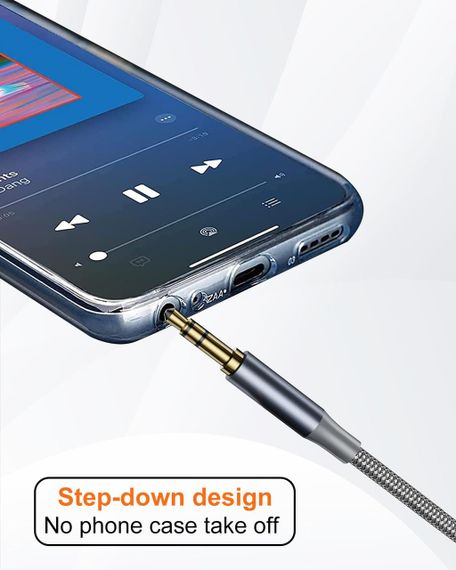 Аудіокабель AUX 3.5 мм Ploiwue 2 шт по 3 м, плетений, для навушників, смартфонів, авто, ПК | Зображення 4