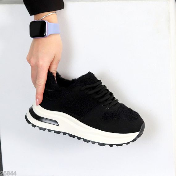 Молодежные теплые очаровательные черные кроссовки шок-цена | Зображення 3