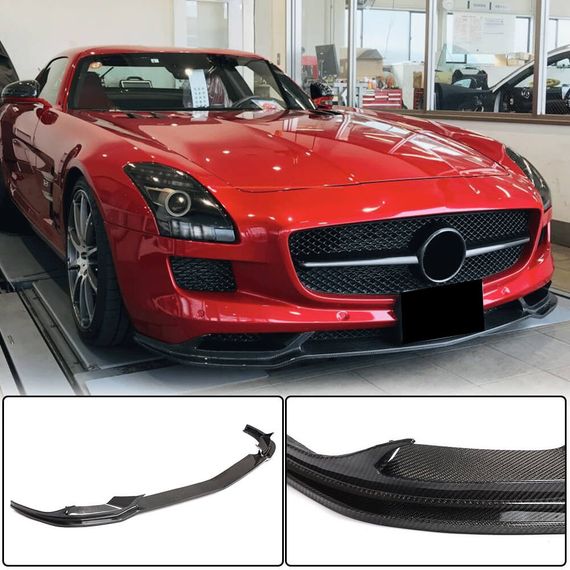 Накладка на передній бампер Lip (Карбон) для Mercedes SLS C197 2010-2014 рр
