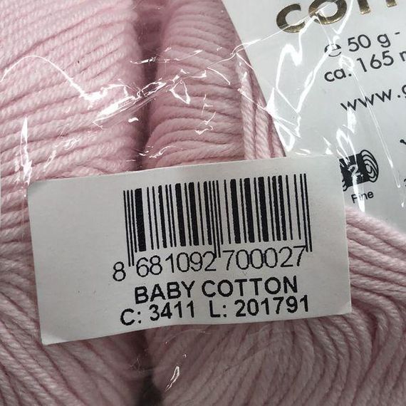 Пряжа Gazzal – Baby Cotton колір 3411 Рожевий | Зображення 1