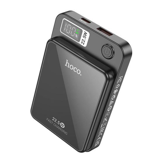 Універсальна Мобільна Батарея Power Bank Hoco DB41 River magnetic Wireless charging 10000mAh Колір Чорний