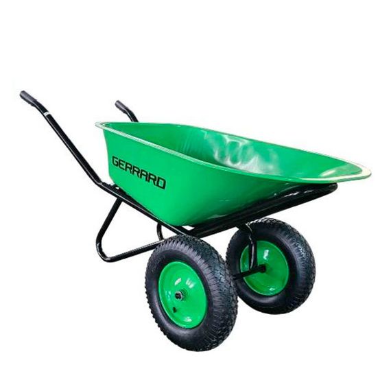 Тачка строительная двухколесная зеленая WB6418-1SP Gerrard