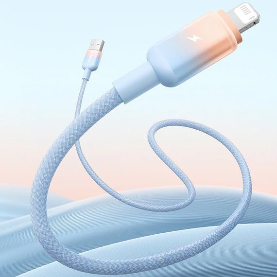 Дата кабель Baseus Discolor Series Fast Charging USB to Lightning 2.4A (1m) (P10374900) Galaxy Blue | Зображення 1