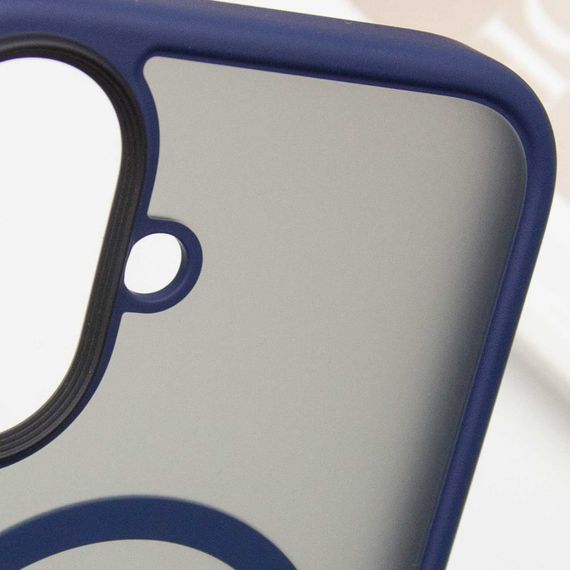 TPU+PC чехол Metal Buttons with MagSafe для Apple iPhone 16 (6.1") Синий | Зображення 3