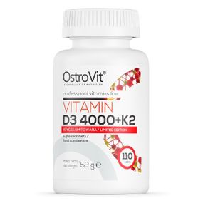 Вітамін D3 4000+K2 Ostrovit Vitamin D3 4000+K2 110 tabl