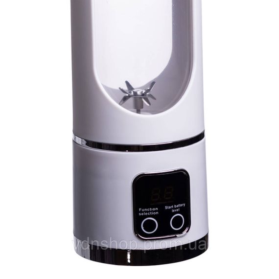 Портативний блендер для смузі на акумуляторі 450 мл 25 Вт USB Білий HP-11-10W | Зображення 1