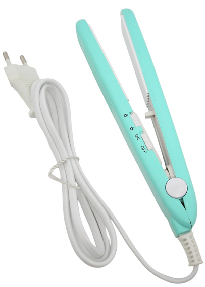 Плойка для волосся гофре щипці прасок стайлер портативна для подорожей дорожня Progemei GM — 2986 бірюзовий