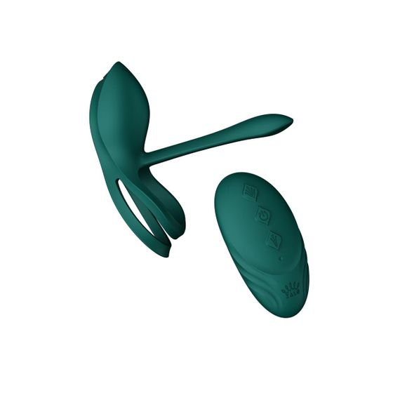 Смарт-ерекційне кільце Zalo - BAYEK Turquoise Green, подвійне з ввідною частиною, пульт ДК Sex Aura | Зображення 1