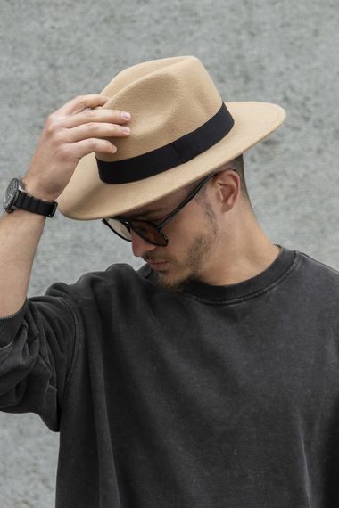 Капелюх Without Fedora з стрічкою Beige