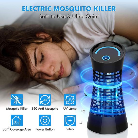 Електрична пастка лампа від комах, комарів Qomolo Iki-056A, ультрафіолетова лампа, 900В, площа дії 30 м² | Зображення 1