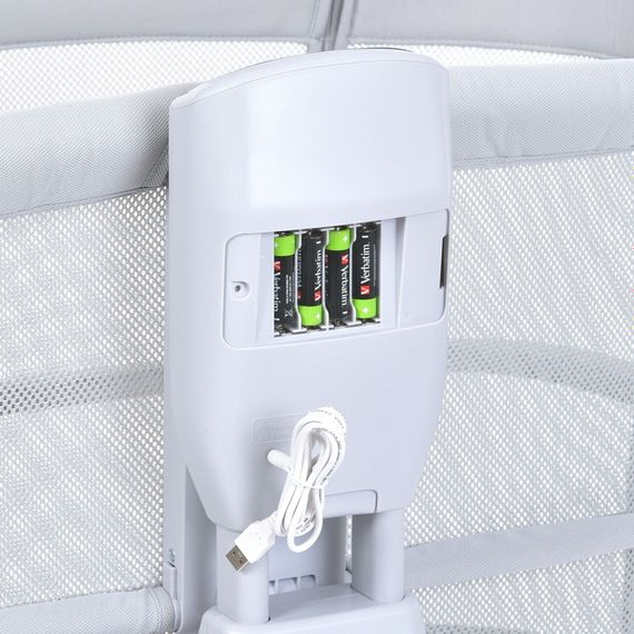 Детская кроватка-люлька 3 в 1 Mastela 3328 приставная, музыка, таймер, москитная сетка, белый | Зображення 3