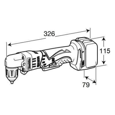 Дрель Makita угловой LXT, 10мм (без АКБ и БП) (DDA351Z) | Зображення 2