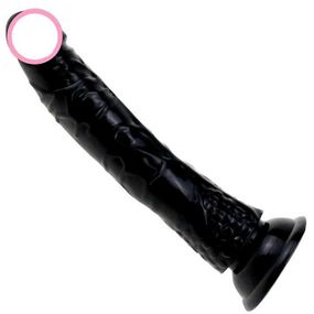 Гнучкий фалос на присосці - 21 см - Чорний