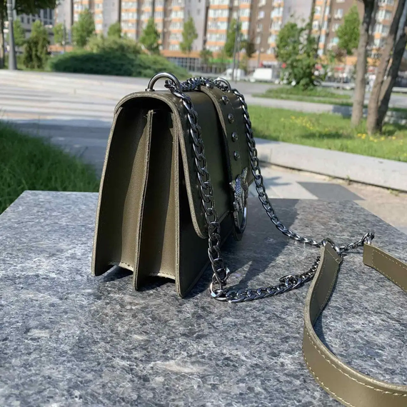 Сумка жіноча маленька через плече крос-боді стильна на ланцюжку Зелена (771) | Зображення 2
