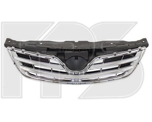 Решетка радиатора Toyota Corolla '10-13 внешняя+внутрення, черная+хром (FPS) 5311102570