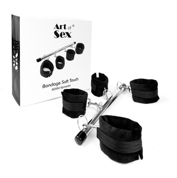 Колодка-розпірка для рук та ніг Art of Sex -Bondage Soft Touch BDSM Spreader, колір чорний | Зображення 3