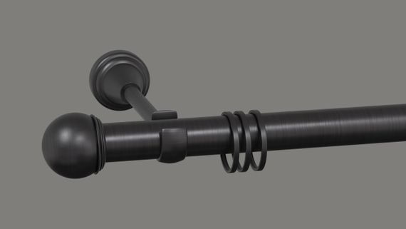 Карниз для штор однорядний металевий 19 мм, Тоді (колір Маренго)