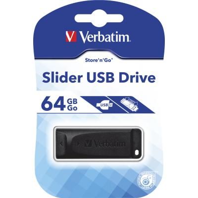 USB флеш накопичувач Verbatim 64GB Slider Black USB 2.0 (98698) | Зображення 4