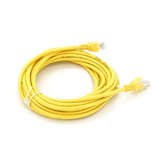 Патч-корд литий RITAR, UTP, RJ45, Cat.5e, 5m, жовтий, Cu (мідь) Q300 | Зображення 1