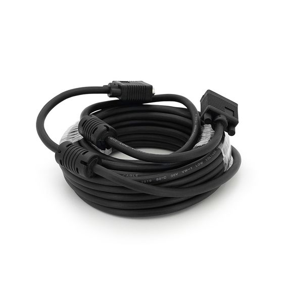 Кабель Merlion VGA 10m,male to male (папа-папа),2 феррита,черный,Пакет Q50 | Зображення 1