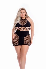 Платье с открытой спиной GIRL GONE BAD DRESS BLACK, PLUS SIZE